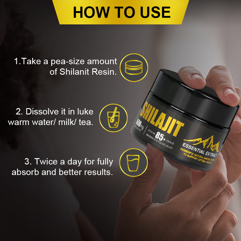 Pure Himalayan Shilajit Extract – 75%+ Fulvic Acid, 85+ Trace Minerals – Premium Gold Grade Resin for Energy, Vitality & Mental Clarity – 50g