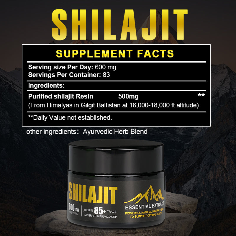 Pure Himalayan Shilajit Extract – 75%+ Fulvic Acid, 85+ Trace Minerals – Premium Gold Grade Resin for Energy, Vitality & Mental Clarity – 50g